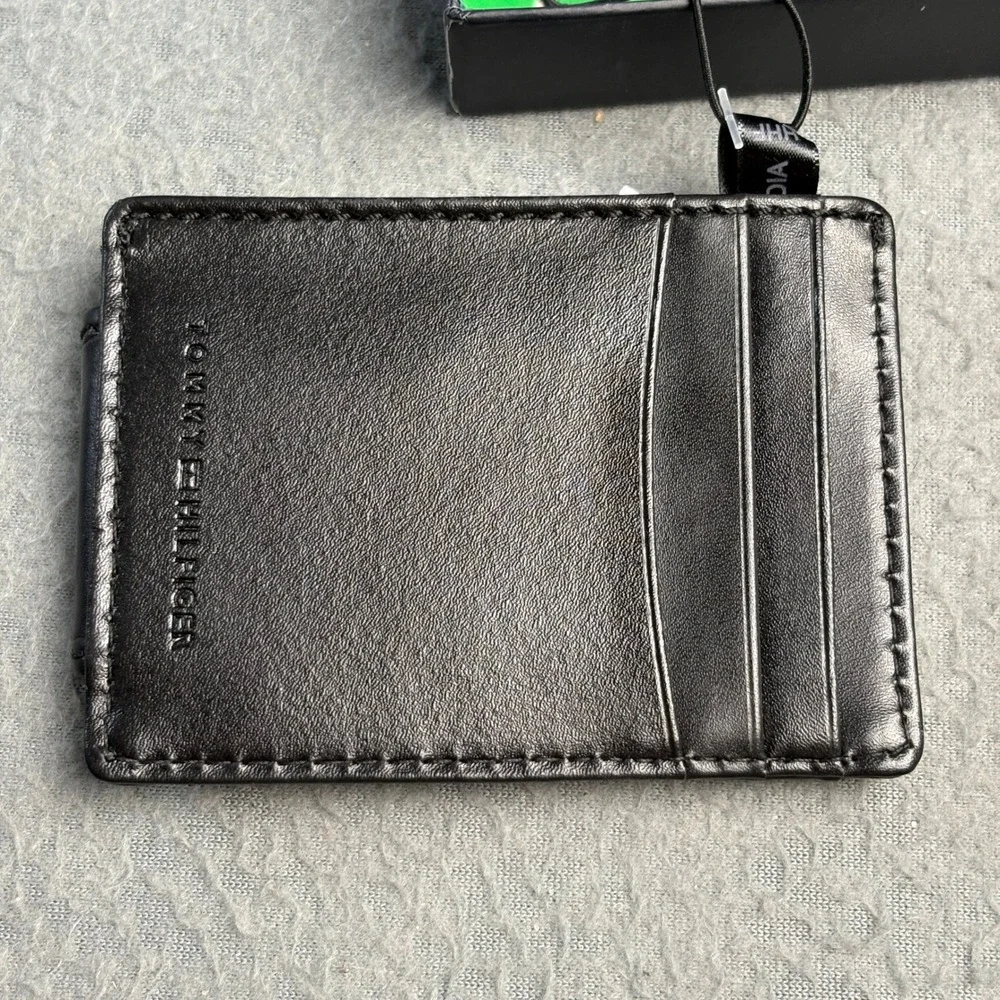 Tommy Hilfiger Mens Front Pocket Wallet & Valet Black Leather 31TL160001 CC FPW